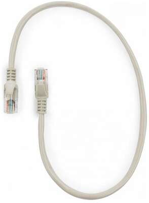 Патч-корд UTP GEMBIRD/CABLEXPERT 5e, 0.5м, литой, многожильный, серый (PP12-0.5M)
