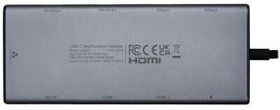 Конвертер UGREEN CM639 (15534) Revodok Pro 10-in-1 8K@30Hz USB-C to 1*USB3.0&2*USB2.0&USB-C3.0&2*HDMI&RJ45 Gigabit&SD&TF&PD. Цвет: серый