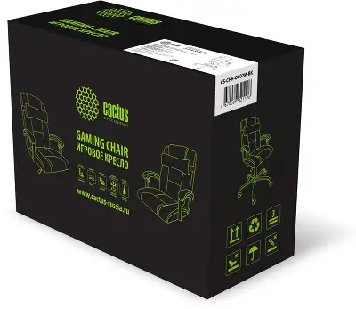 Кресло Cactus CS-CHR-OC02M-BK с вибромассажем черный экокожа крестов. сталь