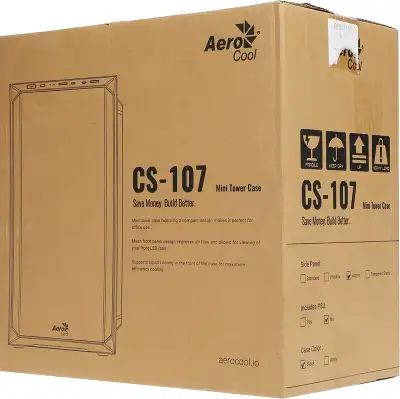Корпус Aerocool CS-107-A-BK-v2 черный без БП mATX 1xUSB2.0 1xUSB3.0 audio