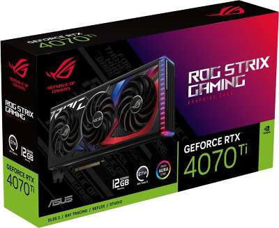 Видеокарта ASUS NVIDIA nVidia GeForce RTX 4070Ti ROG-STRIX-RTX4070TI-О12G-GAMING 24Gb DDR6X PCI-E 2HDMI, 3DP