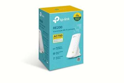 TP-Link RE200 Усилитель Wi-Fi сигнала AC750, до 300 Мбит/с на 2,4 ГГц + до 433 Мбит/с на 5 ГГц, 3 встроенные антенны
