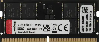 Память DDR5 2x32GB 5600MHz Kingston KF556S40IBK2-64 Fury Impact RTL PC5-44800 CL40 SO-DIMM 262-pin 1.1В dual rank Ret
