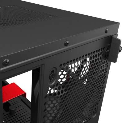 Корпус NZXT H210 Black/red, черный, mini-ITX, Без БП (CA-H210B-BR)