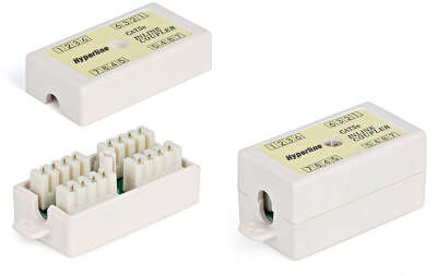 Адаптер Hyperline CA-IDC-C5E-WH проходн.Dual IDC кат.5E UTP бел.