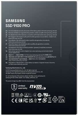 Твердотельный накопитель SSD Samsung MZ-VAP2T0BW M.2 2280 2TB 9100 PRO Black PCIe Gen5x4 RTL
