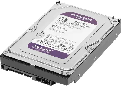 Жесткий диск SATA3 2Tb [WD23PURZ] (HDD) Western Digital Purple Surveillance, 5400rpm, 64Mb