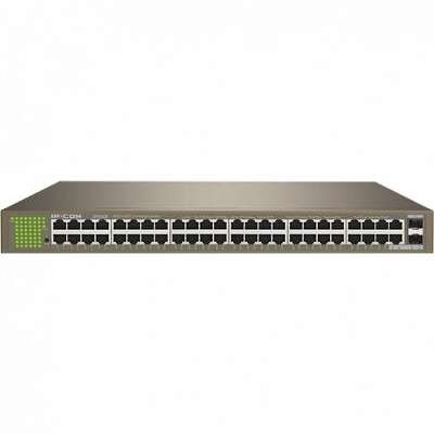 IP-COM G1050F Коммутатор неуправляемый, 50 портов, 48x1 Гбит/с, SFP 2x1 Гбит/с, установка в стойку, металлический корпус