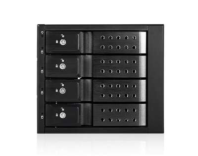Procase T3-304-SATA3-BK {Hot-swap корзина 4 SATA3/SAS 6Gb (черный) hotswap trayless aluminium mobie rack module (3x5,25) 1xFAN 80x15mm}