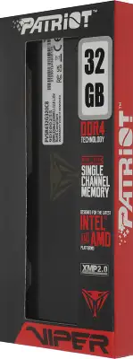 Память DDR4 32GB 3200MHz Patriot PVSR432G320C8 Viper Steel RGB RTL Gaming PC4-25600 CL18 DIMM 288-pin 1.35В dual rank с радиатором Ret
