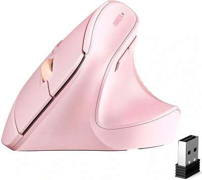Беспроводная вертикальная мышка UGREEN M571 (55917) Wireless Vertical Mouse 2.4 GHz. Цвет: розовый