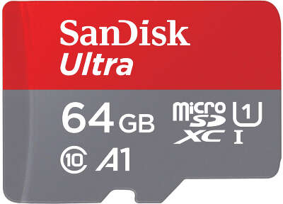 Карта памяти 64 Гб Micro SDXC SanDisk Ultra Class 10 UHS-I U1 A1 [SDSQUA4-064G-GN6MA]