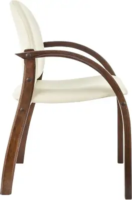 Стул Бюрократ Джуно светло-бежевый экокожа на ножках дерево