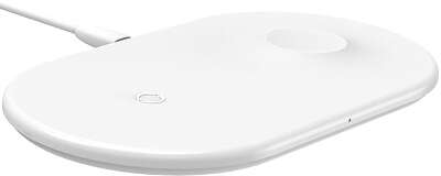 Беспроводное зарядное устройство Baseus Smart 2-in-1 Wireless Charger 5W/7.5W/10W, White [WX2IN1-02]
