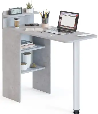 Стол для компьютера Сокол СП-19 складн. столешница ЛДСП бетон каркас хром (00-00015992)