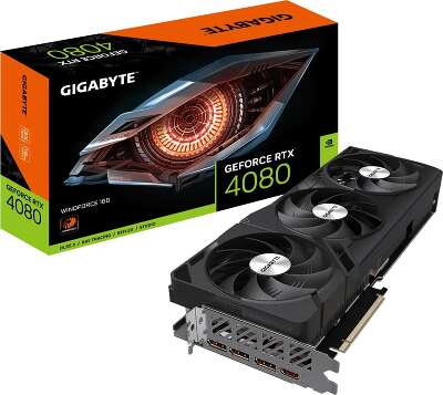 Видеокарта GIGABYTE NVIDIA nVidia GeForce RTX 4080 WindForce 16Gb DDR6X PCI-E HDMI, 3DP