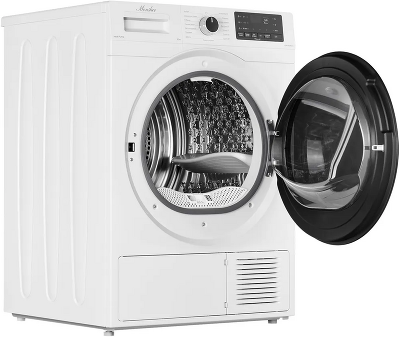 Сушильная машина MONSHER/ Сушильная машина MONSHER, High-Tech, загрузка 10 кг, 15 программ, тепловой насос, подсветка барабана, отсрочка старта, электронное управление, блокировка от детей, энергоэффективность А+, цвет белый