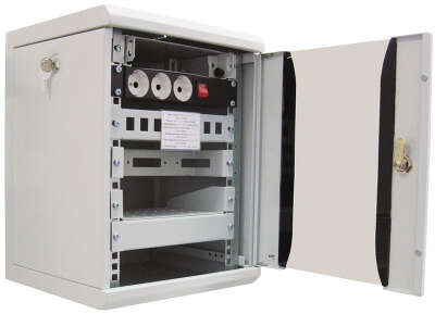 Шкаф коммутационный ЦМО (ШРН-12.255-10) настенный 12U 320x305мм пер.дв.стекл 100кг серый 255мм 10.62кг 180град. 600мм металл