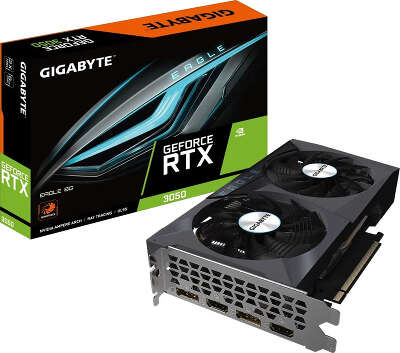 Видеокарта GIGABYTE NVIDIA nVidia GeForce RTX 3050 EAGLE 8Gb DDR6 PCI-E 2HDMI, 2DP