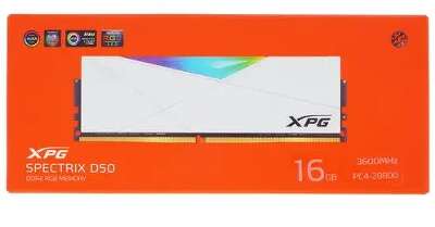 Модуль памяти DDR4 UDIMM 16Gb DDR3600 ADATA XPG Spectrix D50 RGB White (AX4U360016G18I-SW50)