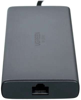 Конвертер UGREEN CM639 (15534) Revodok Pro 10-in-1 8K@30Hz USB-C to 1*USB3.0&2*USB2.0&USB-C3.0&2*HDMI&RJ45 Gigabit&SD&TF&PD. Цвет: серый