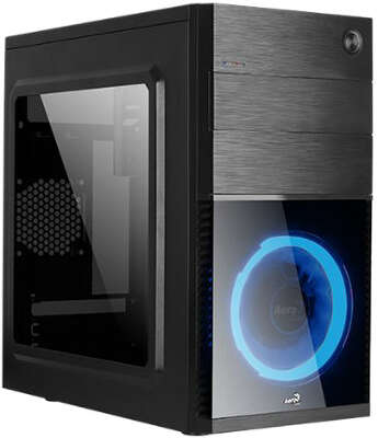 Корпус AeroCool CS-105 Blue, черный, mATX, Без БП (CS-105 Blue)