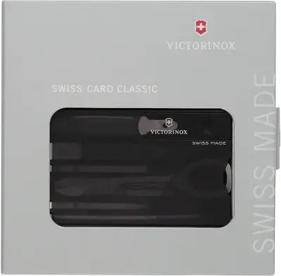 Швейцарская карта Victorinox SwissCard Classic (0.7133.T3) черный полупрозрачный коробка подарочная