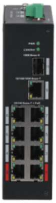 DAHUA DH-PFS3110-8ET-96 8-портовый неуправляемый коммутатор с PoE, уличное исполнение, 8xRJ45 100Mb PoE, 1xRJ45 1Gb + 1xSFP 1Gb uplink, суммарно 96Вт, коммутация 7.6 Гбит/с, MAC-таблица 8К