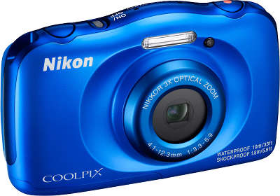 Цифровая фотокамера Nikon COOLPIX W100, влагозащищённая синяя + рюкзак
