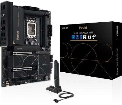 Материнская плата ASUS PROART Z890-CREATOR WIFI LGA1851 ATX 4xDDR5 3xPCIEx16 5xM.2 3хThunderbolt DP HDMI 2.5GLAN 10GLAN Wi-Fi 7