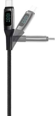 Кабель зарядный и дата TTEC AlumiCable LCD USB-C – USB-C 100W PD/QC Fast Charging&Data Cable. Длина: 150 см. Цвет: черный