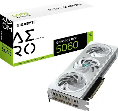 Видеокарта Gigabyte PCI-E 5.0 GV-N5060AERO OC-8GD 1.0 NVIDIA GeForce RTX 5060 8Gb 128bit GDDR7 2595/28000 HDMIx1 DPx3 HDCP Ret