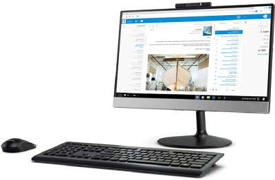 Моноблок Lenovo V410z 21.5" FHD i3-7100T/4/1000/Multi/WF/BT/Cam/Kb+Mouse/W10Pro,черный