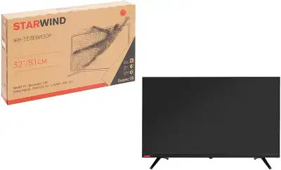 Телевизор LED Starwind 32" SW-LED32SG300 Яндекс.ТВ Frameless черный/черный HD 60Hz DVB-T DVB-T2 DVB-C DVB-S DVB-S2 USB WiFi Smart TV
