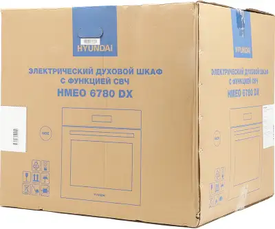 Духовой шкаф Электрический Hyundai HMEO 6780 DX черное стекло/серебристый