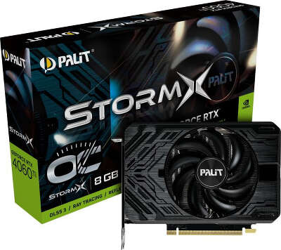 Видеокарта Palit NVIDIA nVidia GeForce RTX 4060Ti StormX OC 8Gb DDR6 PCI-E HDMI, 3DP