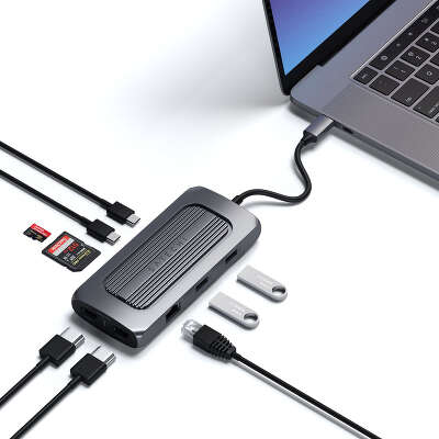 Адаптер Satechi USB-C Multiport MX Adapter, Space Grey [ST-UCMXAM]