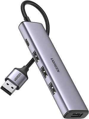 Концентратор Ugreen CM473 USB 3.0 Hub 4 Ports [20805]