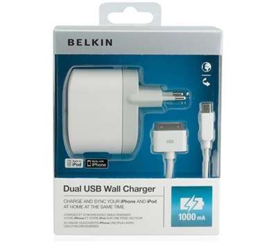 Зарядное устройство Belkin Dual USB Charger для iPhone/iPod, белое [F8Z597cw03]