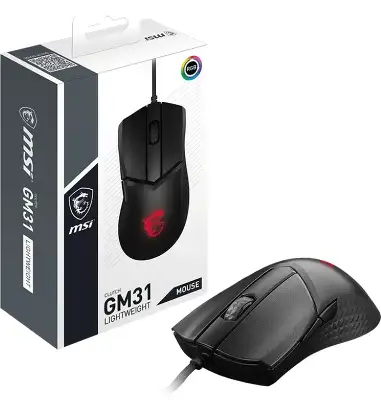 Мышь MSI Clutch GM31 Lightweight черный оптическая 12000dpi USB 4but (S12-0402080-CLA)