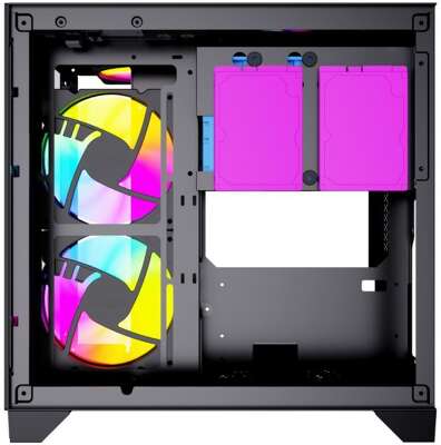 Корпус Powercase Корпус Powercase Vision Micro, Black, Tempered Glass, 4х 120mm 5-color fan, чёрный, mATX (CVBM-L4) (CVBM-L4) (202896)