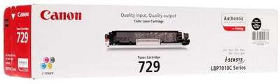 Canon Cartridge 729Bk  4370B002 Тонер картридж для LBP 7010C, Черный, 1200стр.