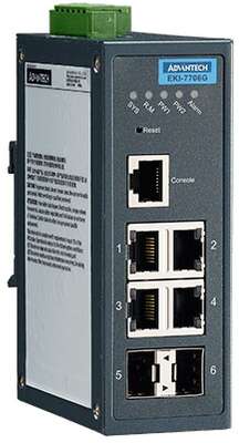 Коммутатор Advantech EKI-7706G-2F-AE 4GE+2SFP Gigabit Managed Redundant Industrial Switch