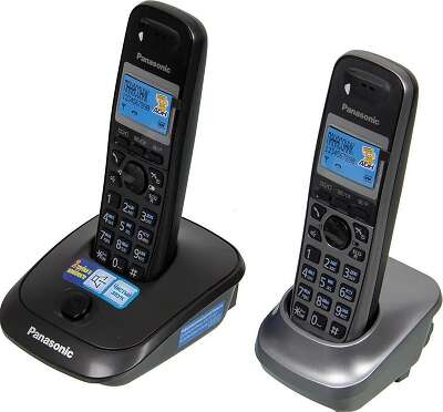 Р/Телефон Dect Panasonic KX-TG2512RU2 титан (труб. в компл.:2шт) АОН
