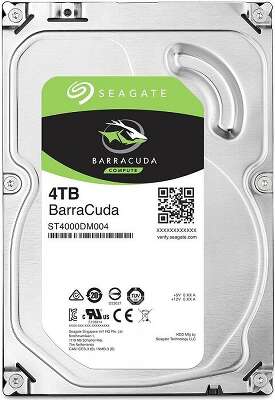 Жесткий диск Seagate Barracuda HDD 3.5" SATA 4Tb, 5400 rpm, 256Mb buffer, 512e/4kn, SMR, ST4000DM004, 1 year, (analog ST4000DM005)