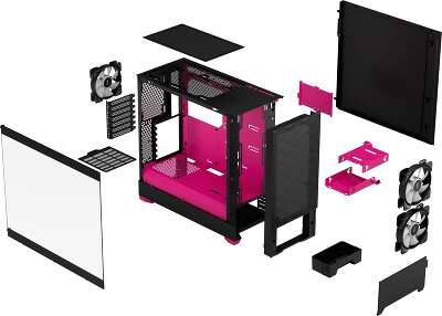 Корпус Fractal Design Pop Air RGB Magenta, черный/розовый, ATX (FD-C-POR1A-03)