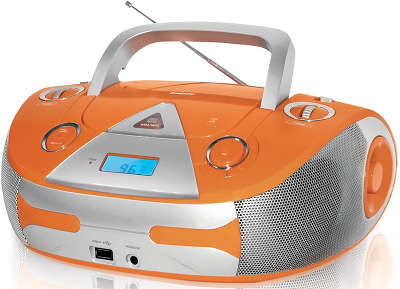 Аудиомагнитола BBK BX325U оранжевый/серебристый 5Вт/CD/MP3/FM(an)/USB