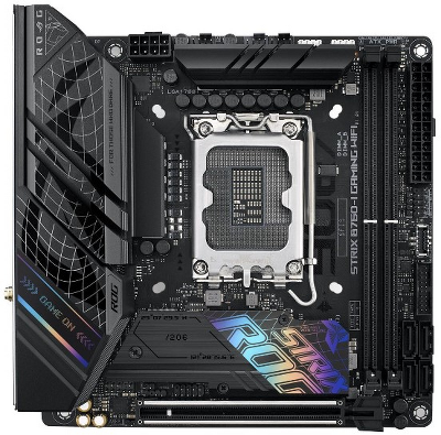 Материнская плата ASUS ROG STRIX B760-I GAMING WIFI, LGA1700, B760, 2*DDR5, 4*SATA, 2*M.2, 3*USB 3.2, 3*USB 2.0, Type-C, 1*PCIx16, DP+HDMI, mITX; 90MB1D90-M1EAY0
