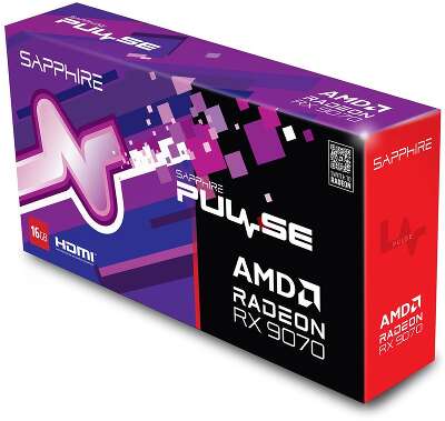 Видеокарта Sapphire RX9070 PULSE 16GB GDDR6 256bit 2xDP 2xHDMI 2FAN RTL