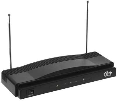 RITMIX RWM-210 {2 микрофона: 87.5 МГц - 92 МГц; раб. частоты: 100 Гц - 10 000 Гц;Чувств.: -30 дБ +/-3 дБ; пит. системы: AC 220 в  / 500 мА}